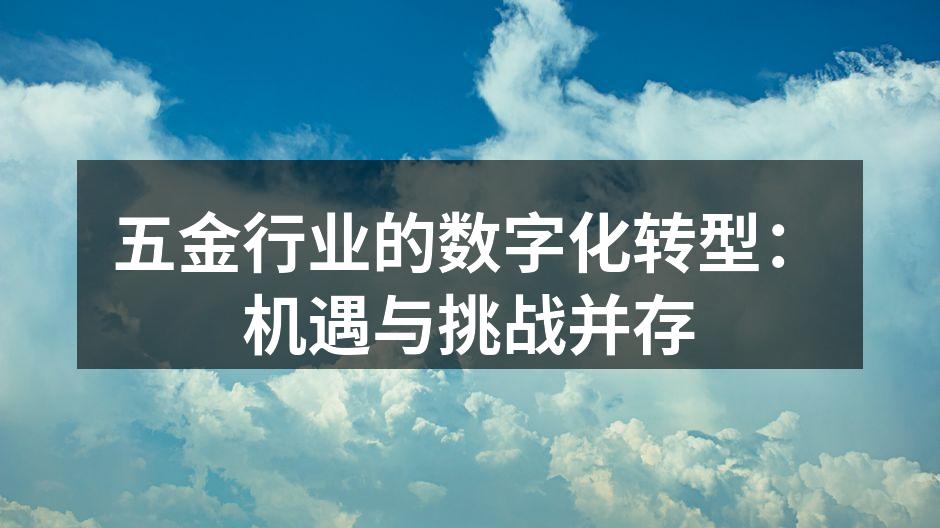 五金行业的数字化转型:机遇与挑战并存