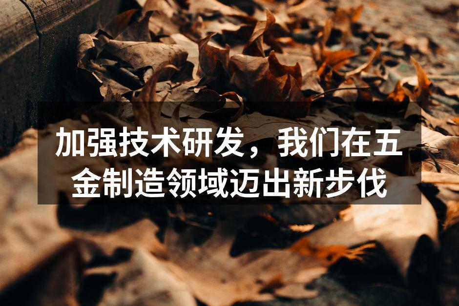 加强技术研发,我们在五金制造领域迈出新步伐